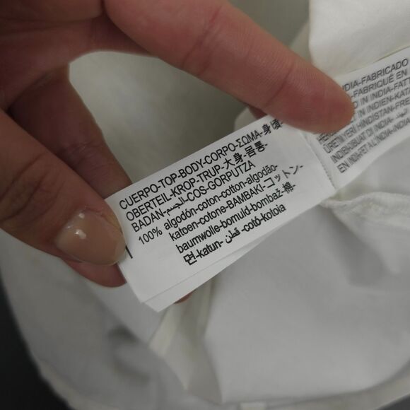 ZARA Cropped Peter Pan Collar Shirt Boho Victorian Cottagecore Preppy Classic - Picture 11 of 11